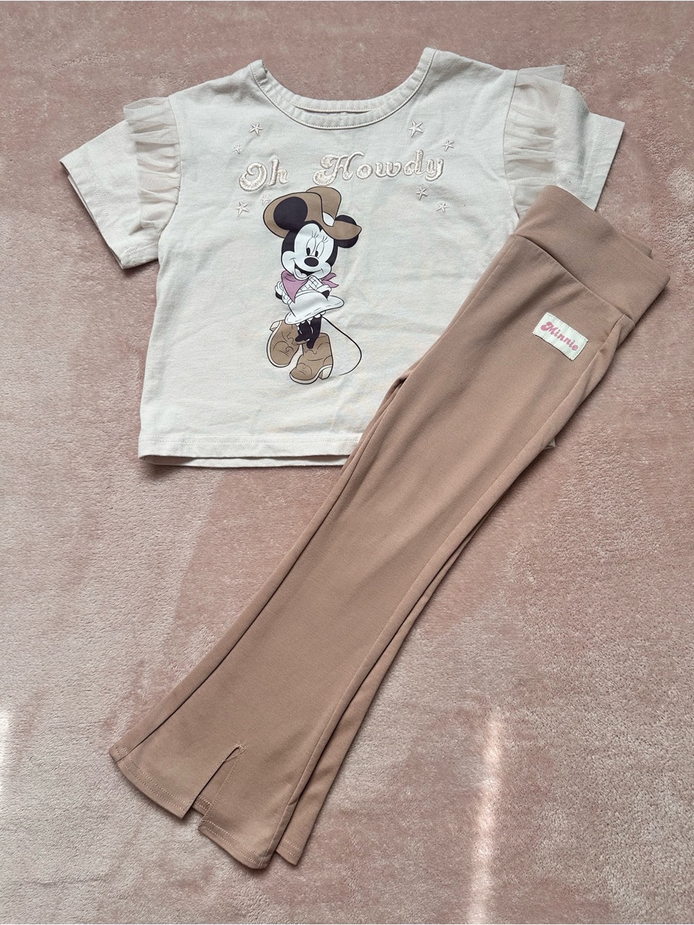 Disney Minnie Mouse Cream & Taupe Girls Outfit